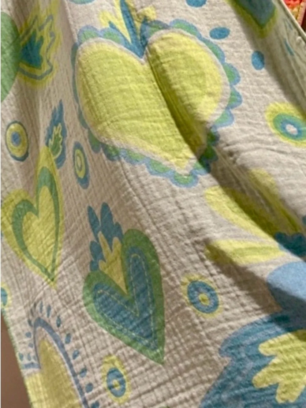 Heart Patterned Throw Blanket Green and Blue Last Available Best Seller New NWT
